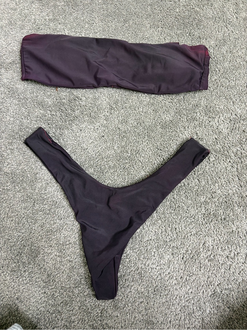 Dark purple bikini set thong Brazilian gothic punk summer